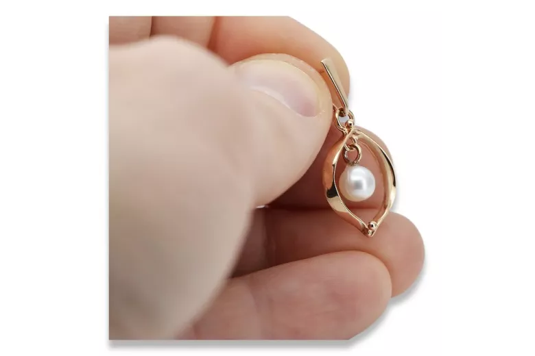 "14k 585 Rose Gold Pearl Pendant with Vintage Elegance" vppr002