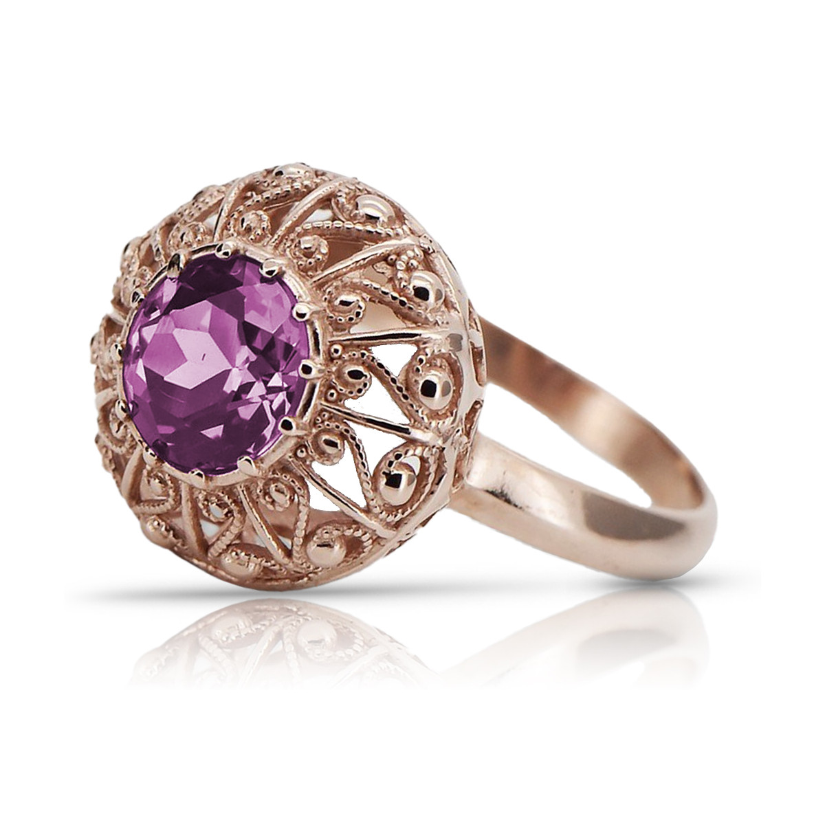 Rose soviétique russe 14k 585 or Alexandrite Ruby Emerald Sapphire Zircon ring vrc059