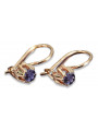 Boucles d’oreilles en or rose soviétique russe 14k 585 vec053 alexandrite rubis émeraude saphir ...