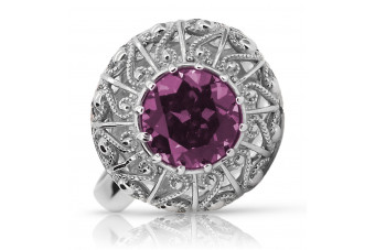 Russische sowjetische Rose 14 Karat 585 Gold Alexandrit Rubin Smaragd Saphir Zirkon Ring vrc059