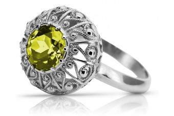 Russischer sowjetischer Silber 925 Peridot Ring vrc059s Vintage