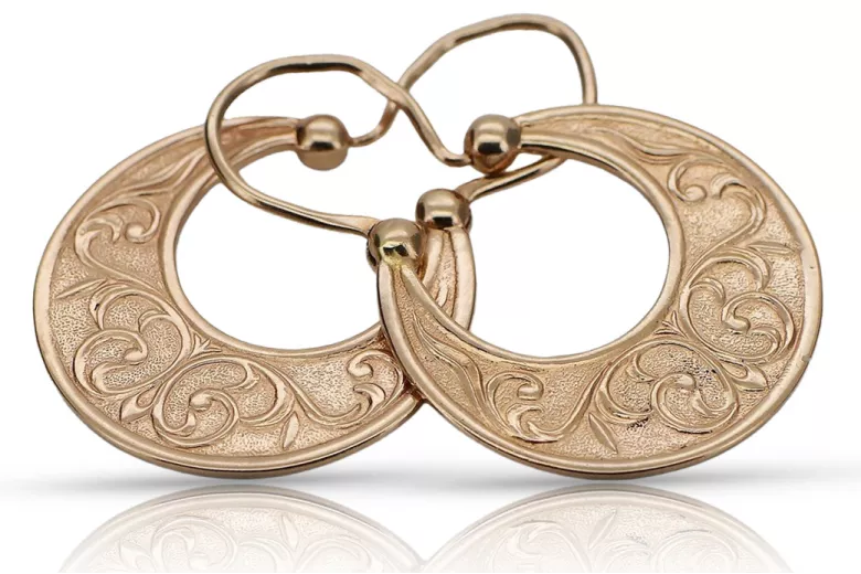 Boucles d'oreilles Gipsy Vintage en or rose 585 de 14k sans pierres précieuses ven050