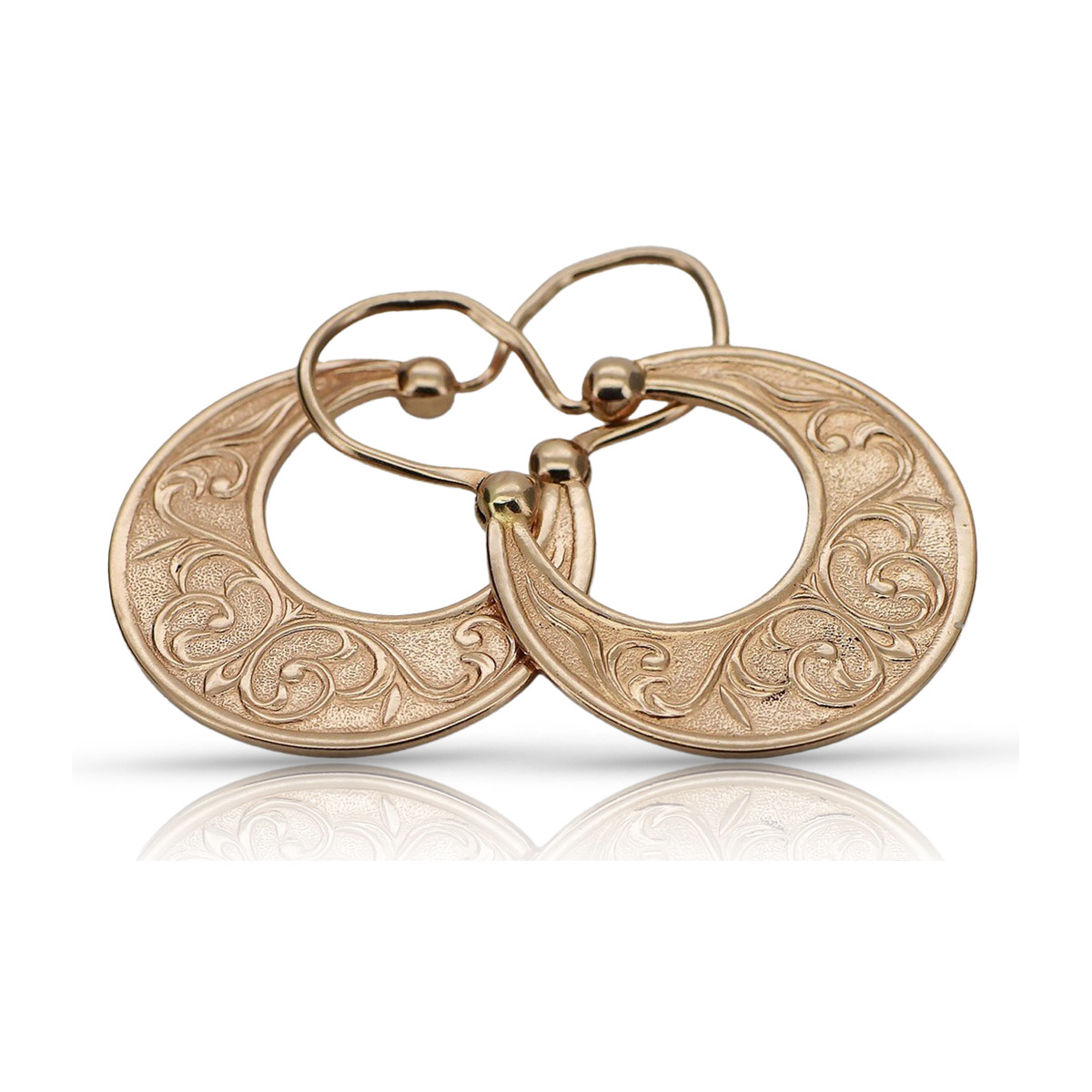 Boucles d'oreilles Gipsy Vintage en or rose 585 de 14k sans pierres précieuses ven050