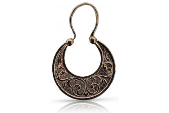 "Vintage 14K 585 Rose Gold Gipsy Earrings - Stoneless Original Design" ven050