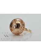 Russe soviétique rose rose 14k 585 or Bague vintage vrn014