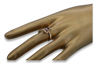 Russian Soviet rose 14k 585 gold Alexandrite Ruby Emerald Sapphire Zircon ring  vrc034