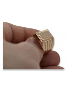 Vintage rose pink 14k gold 585 Men's signet ring vsn034 Vintage