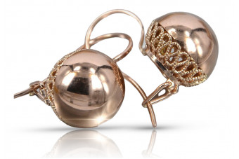 "Chic No-Stone 14K Rose Gold Ball Earrings in Vintage Pink" cen007r