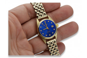 Goldene Herrenuhr Geneve ★ zlotychlopak.pl ★ Gold Reinheit 585 333 Niedriger Preis!