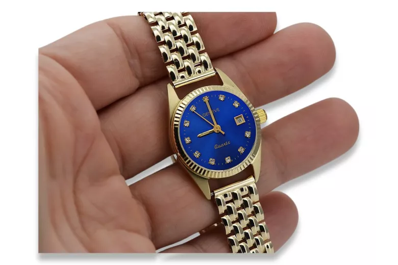 Reloj de oro para hombre Geneve ★ zlotychlopak.pl ★ Pureza de oro 585 333 Precio bajo!