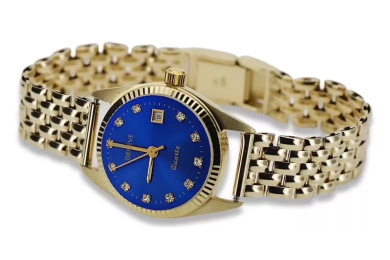 Reloj de oro para hombre Geneve ★ zlotychlopak.pl ★ Pureza de oro 585 333 Precio bajo!