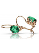 "Original Vintage 14K Rose Gold and Emerald Luxury Earrings" vec196