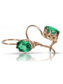 "Original Vintage 14K Rose Gold and Emerald Luxury Earrings" vec196