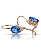 "Timeless Sapphire 14K 585 Rose Gold Vintage Earrings" vec196