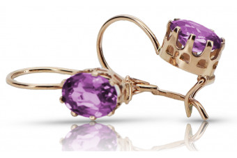 "14k Originales Vintage-Roségold mit Amethyst Ohrringe" vec196