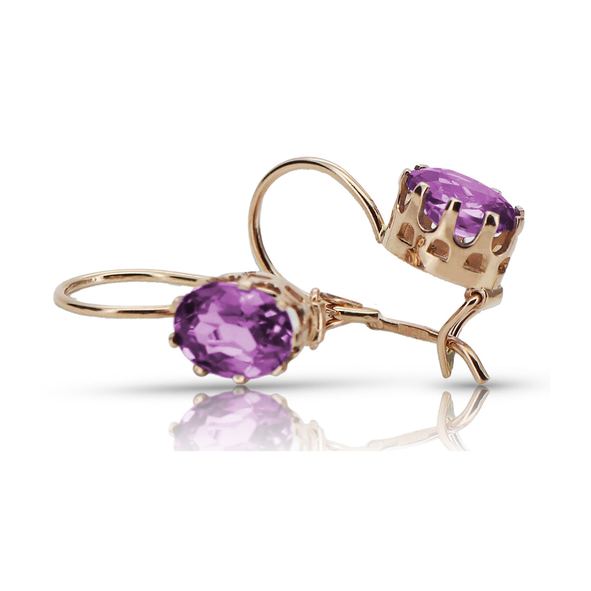 "14k Originales Vintage-Roségold mit Amethyst Ohrringe" vec196