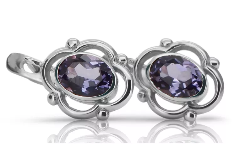 Vintage Vintage 925 Silver alexandrite earrings vec033s