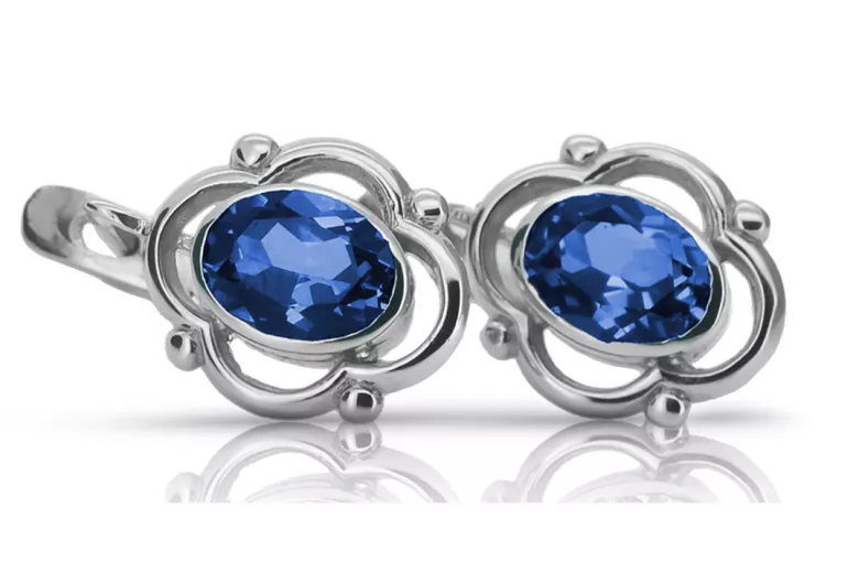 Vintage Vintage 925 Silver sapphire earrings vec033s