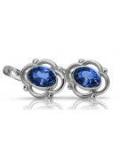 Vintage Vintage 925 Silver sapphire earrings vec033s