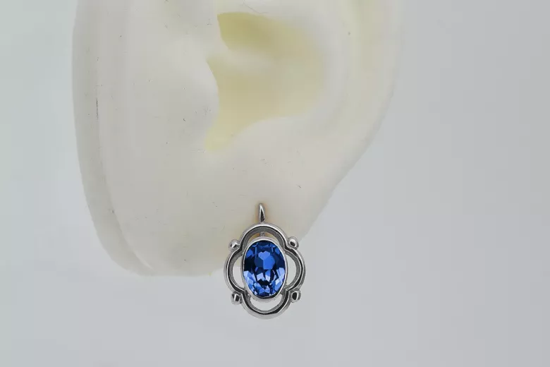 Vintage Vintage 925 Silver sapphire earrings vec033s