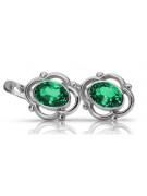 Vintage Vintage 925 Silver emerald earrings vec033s