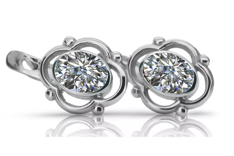 Vintage Vintage 925 Silver zircon earrings vec033s