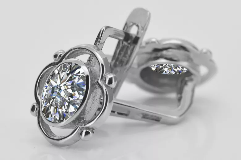 Vintage Vintage 925 Silver zircon earrings vec033s