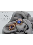 Vintage silver rose gold plated 925 sapphire earrings vec033rp