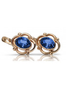 Vintage silver rose gold plated 925 sapphire earrings vec033rp