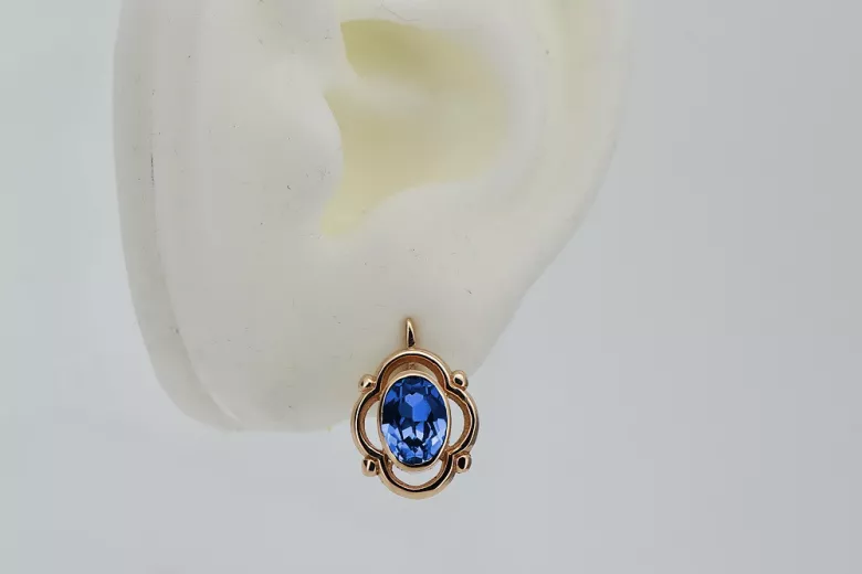 Vintage silver rose gold plated 925 sapphire earrings vec033rp