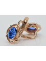 Vintage silver rose gold plated 925 sapphire earrings vec033rp