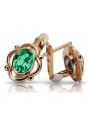 Vintage silver rose gold plated 925 emerald earrings vec033rp