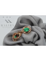 Vintage silver rose gold plated 925 emerald earrings vec033rp