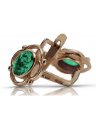 Vintage silver rose gold plated 925 emerald earrings vec033rp