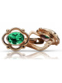 Vintage silver rose gold plated 925 emerald earrings vec033rp