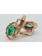 Vintage silver rose gold plated 925 emerald earrings vec033rp