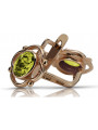 Vintage silver rose gold plated 925 peridot earrings vec033rp