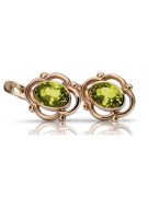 Vintage silver rose gold plated 925 peridot earrings vec033rp