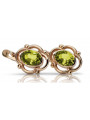 Vintage silver rose gold plated 925 peridot earrings vec033rp