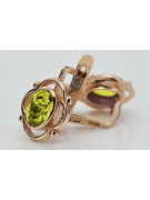 Vintage silver rose gold plated 925 peridot earrings vec033rp