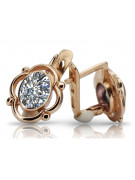 Vintage silver rose gold plated 925 zircon earrings vec033rp