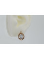 "Boucles d'oreilles zircon d'époque en or rose 14 carats vec033, style soviétique russe style