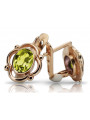 "Classic Vintage 14K Rose Gold Earrings with Yellow Peridot - Soviet vec033" style