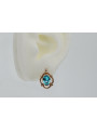 Or rose 14 carats vintage d'origine russe, Boucles d'oreilles Aigue-marine vec033 style