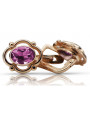 Original Vintage-Roségold 14K 585 mit Amethyst vec033 Russisch-Sowjetische Ohrringe style