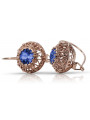 Vintage silver rose gold plated 925 Sapphire earrings vec002rp