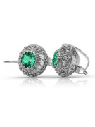 Vintage Vintage 925 Silver Emerald earrings vec002s