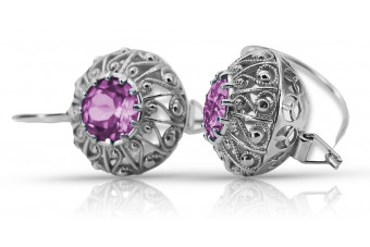 copy of Russe soviétique argent 925 Alexandrite Rubis Émeraude Saphir Aigue-marine Zircon ... Boucles d’oreilles vec002s