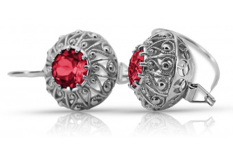 copy of Russe soviétique argent 925 Alexandrite Rubis Émeraude Saphir Aigue-marine Zircon ... Boucles d’oreilles vec002s