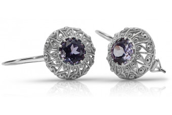 copy of Russe soviétique argent 925 Alexandrite Rubis Émeraude Saphir Aigue-marine Zircon ... Boucles d’oreilles vec002s